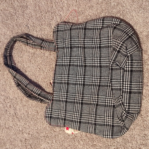 HELLO KITTY Black/red/plaid large shoulder bag unique vintage - Picture 2 of 3